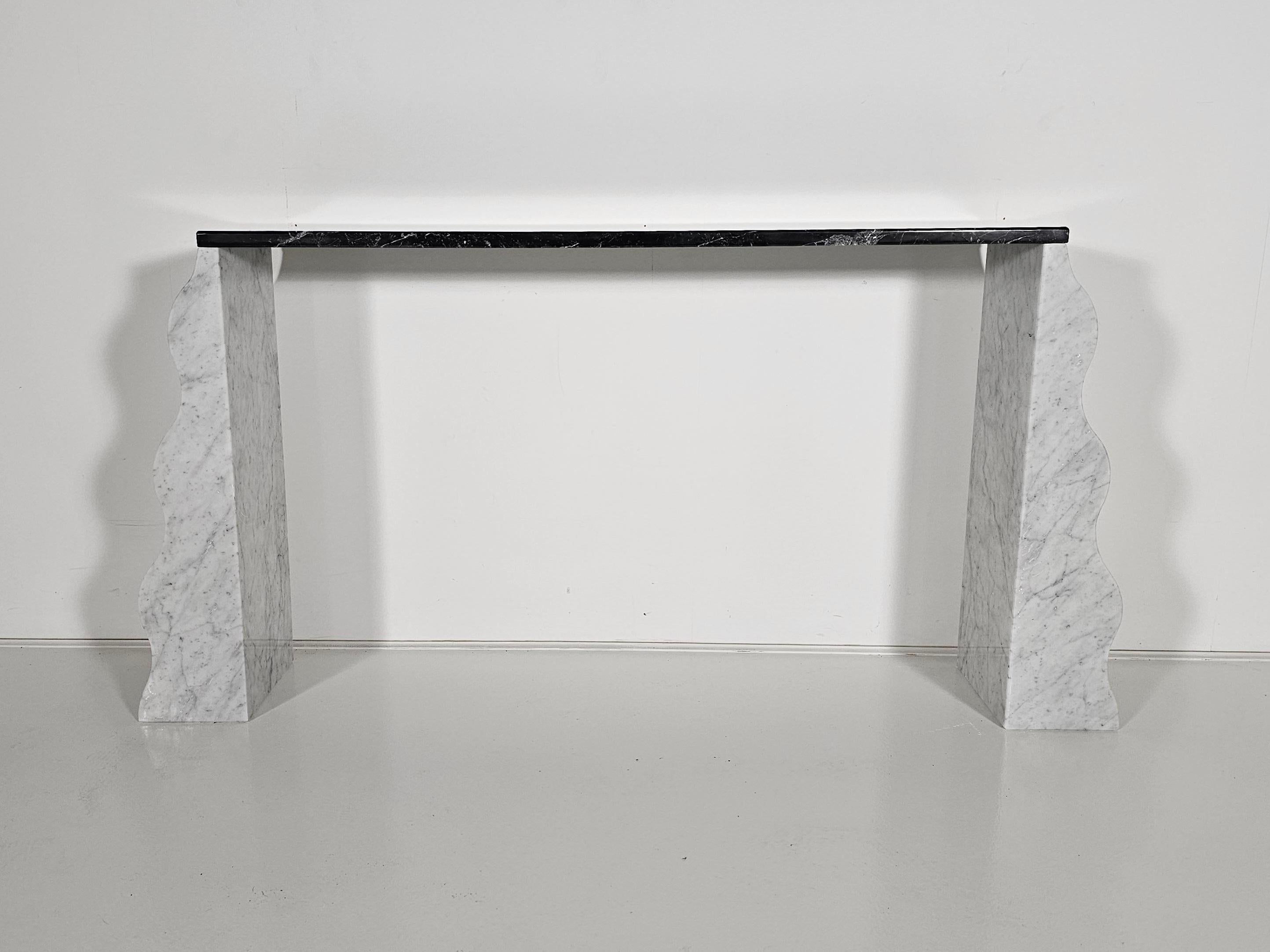 Marble Montenegro Console Table by Ettore Sottsass for Ultima Edizione, 1980s In Good Condition For Sale In amstelveen, NL