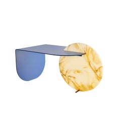 Marble Moon Coffee Table, Onyx Marble and Steel, Hand Made in UAE