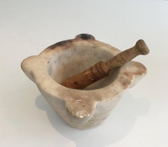 Marble Mortar with its Pestle, 18th Century