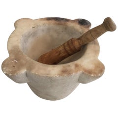 Marble Mortar with its Pestle, 18th Century