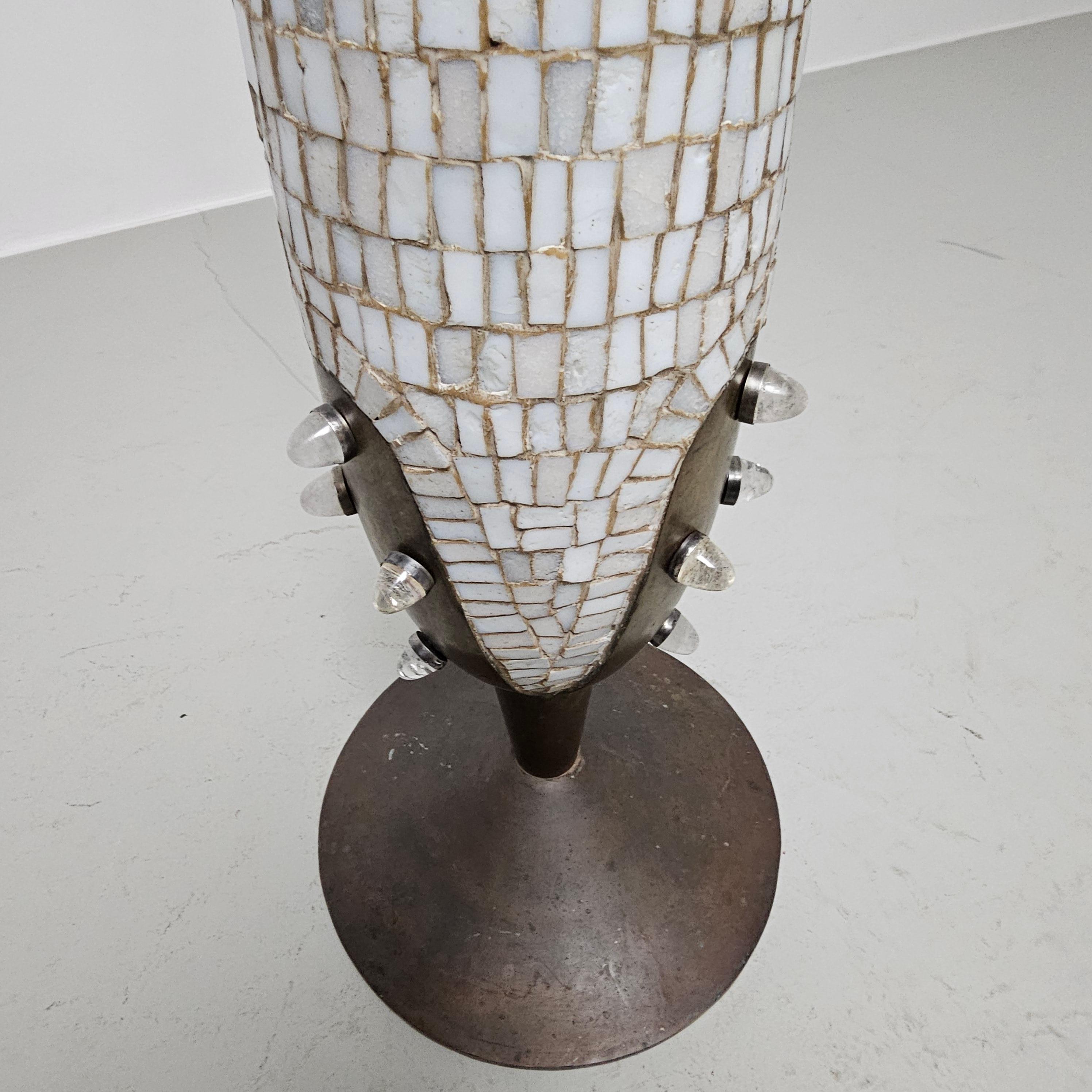 Marble mosaic bronze candelabra For Sale 5