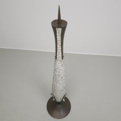 Marble mosaic bronze candelabra