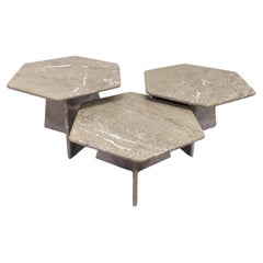 marble nesting tables circa 1980