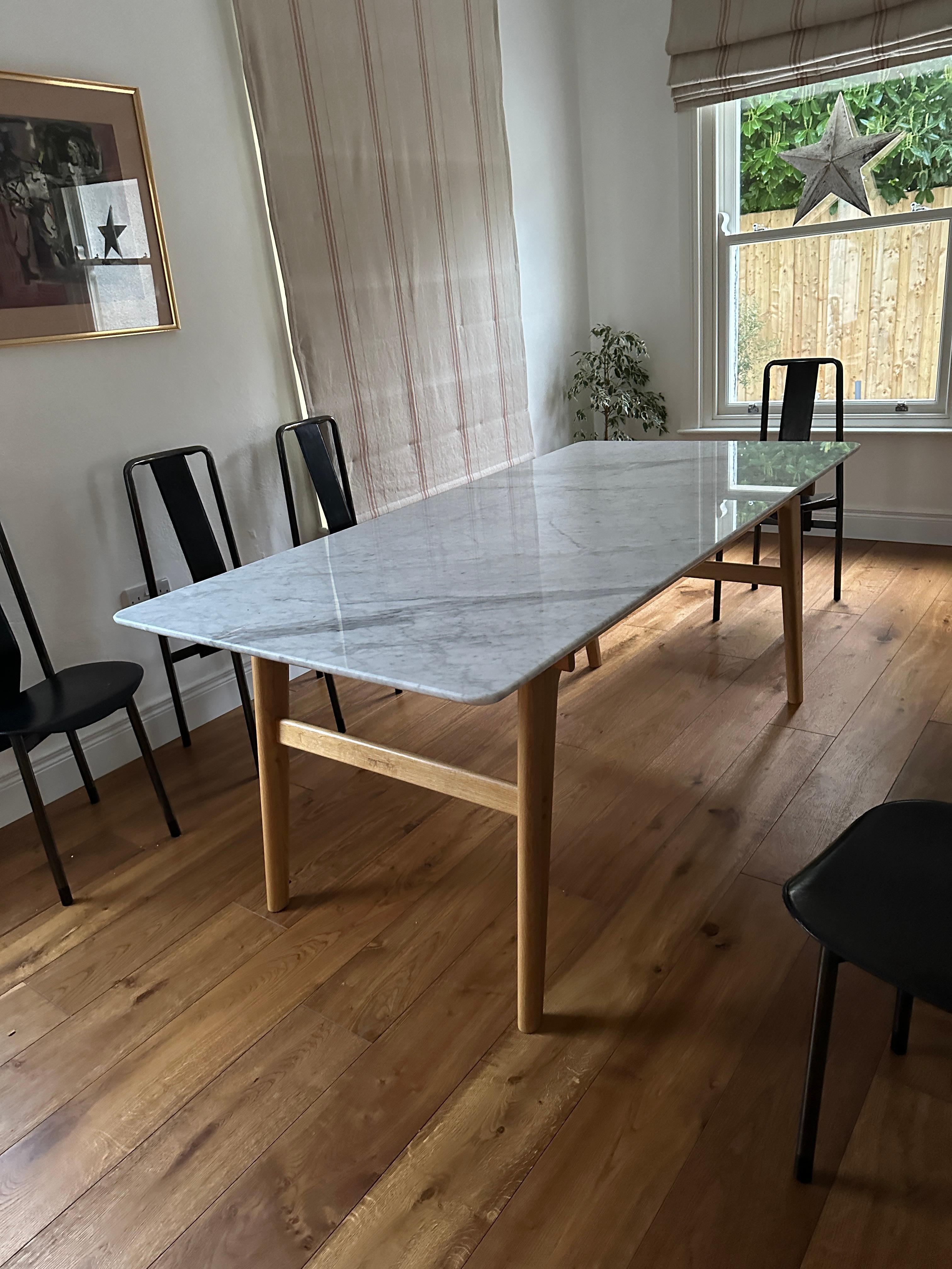 Hand-Crafted Marble Oak Table By Heals of London and Adam Daghorn Limited Edition For Sale