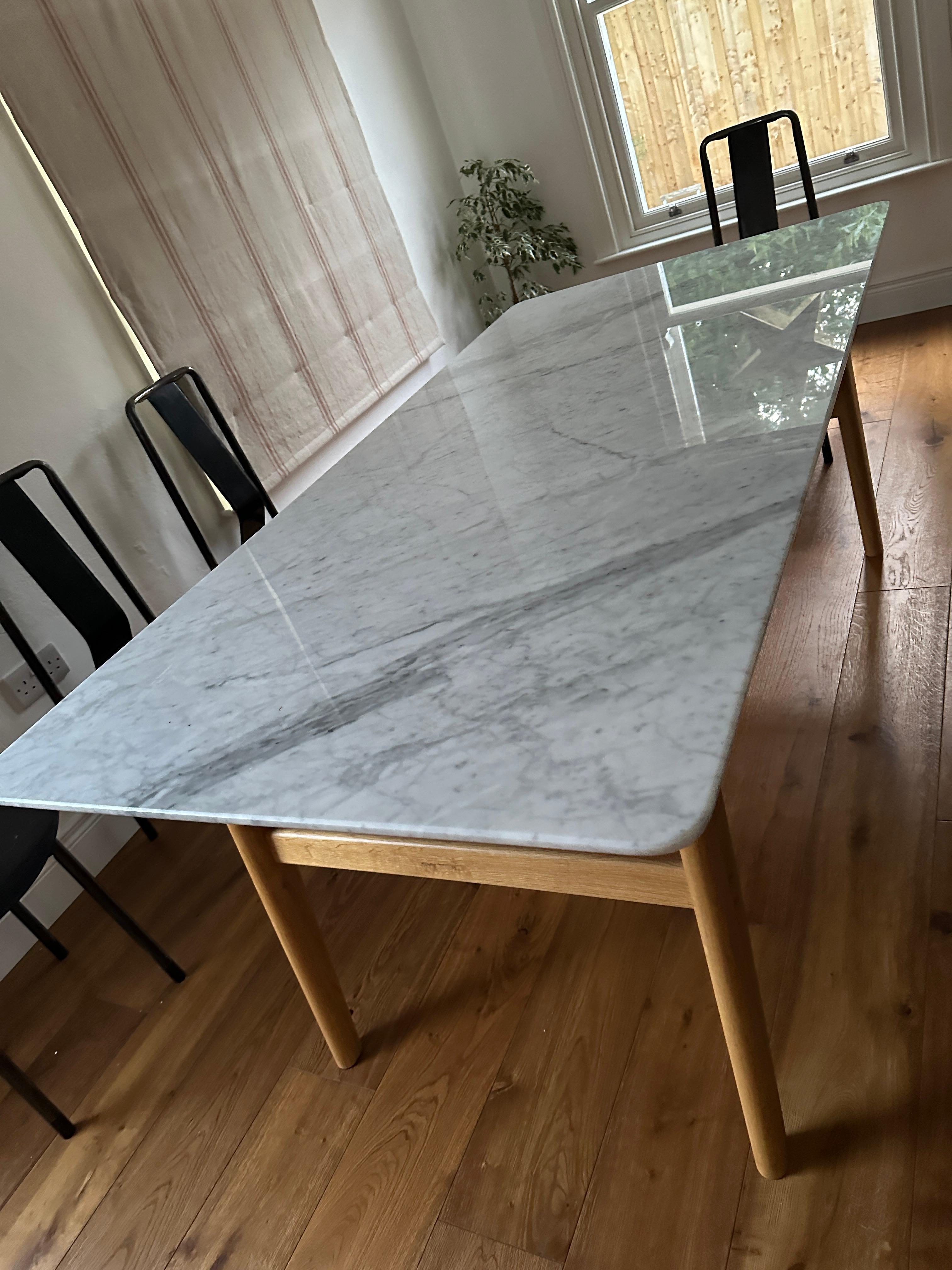 Marble Oak Table By Heals of London and Adam Daghorn Limited Edition In Good Condition For Sale In Belfast, Northern Ireland