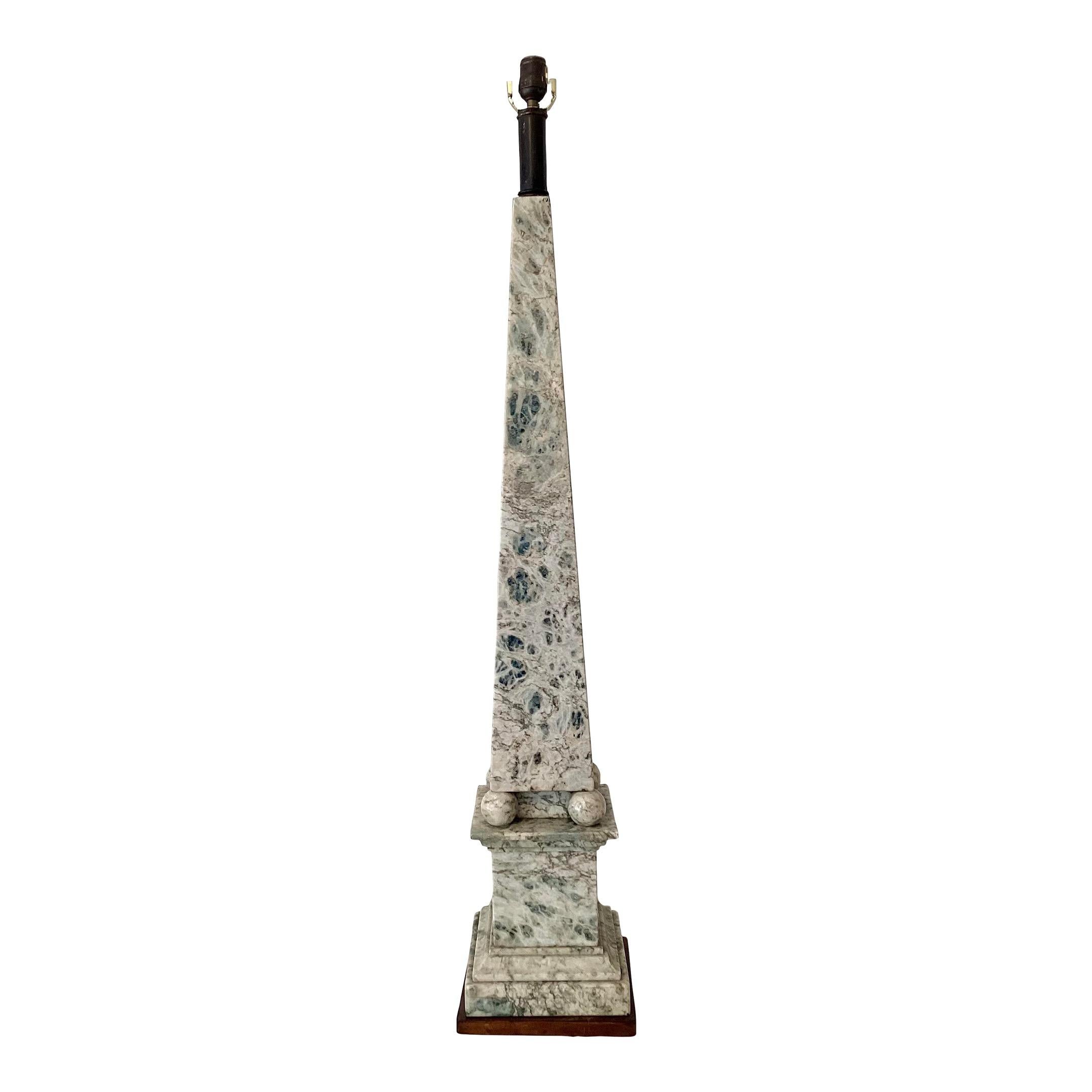 Marble Obelisk Table Lamp