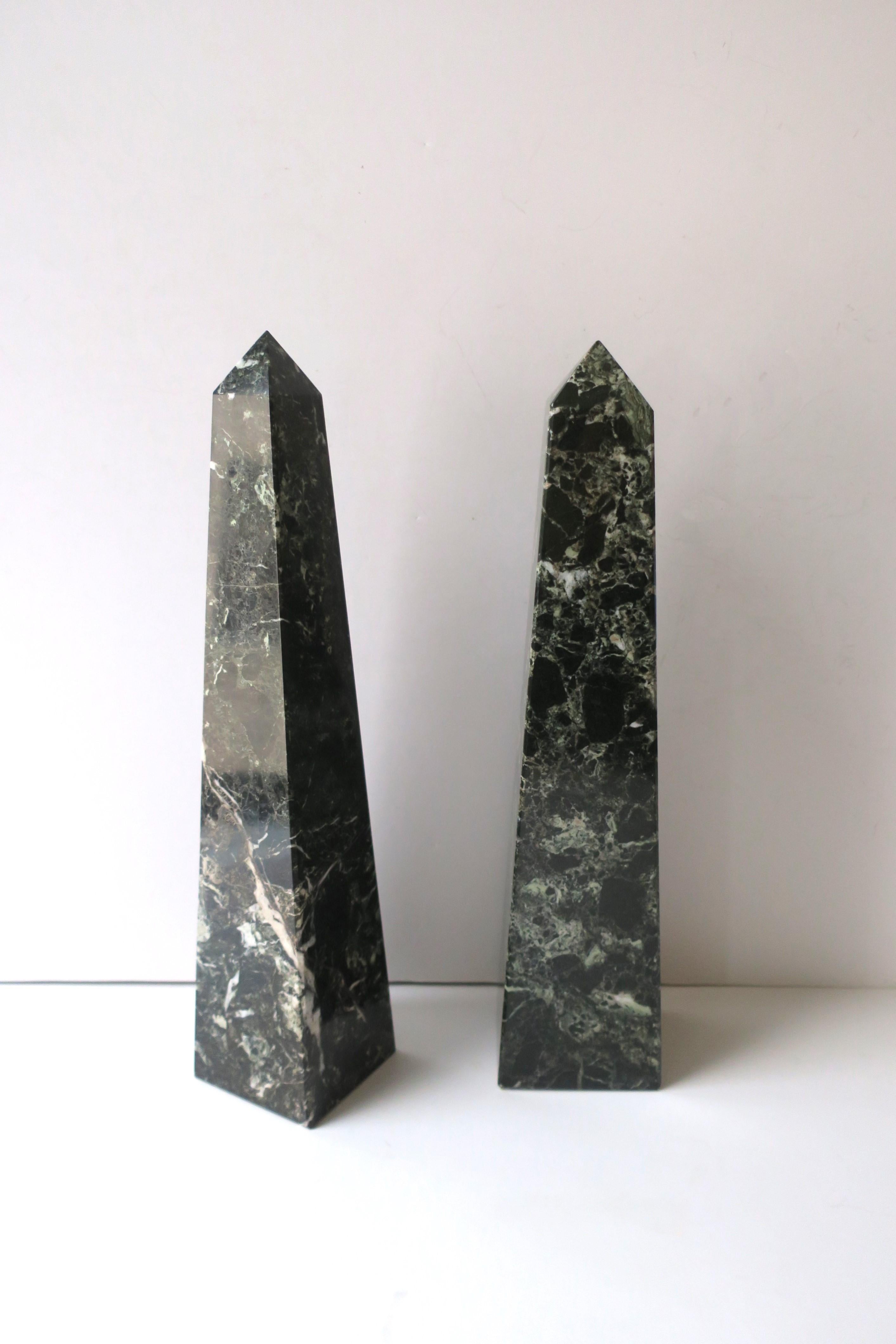 20th Century Marble Obelisks, Pair For Sale