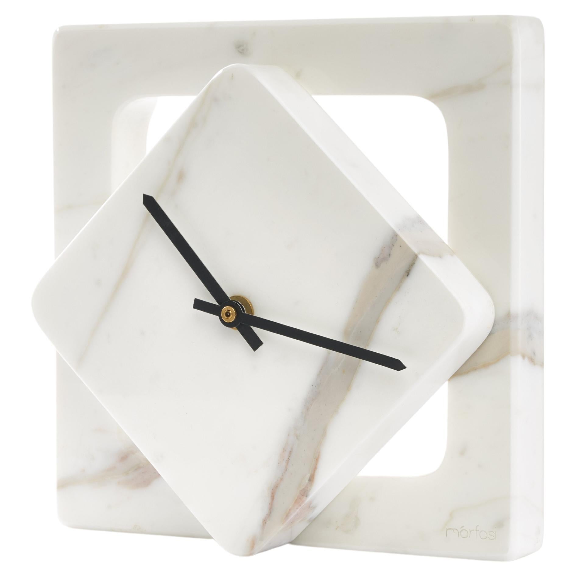 Ein-Schliff-Tisch-Uhr aus Marmor, Moreno Ratti