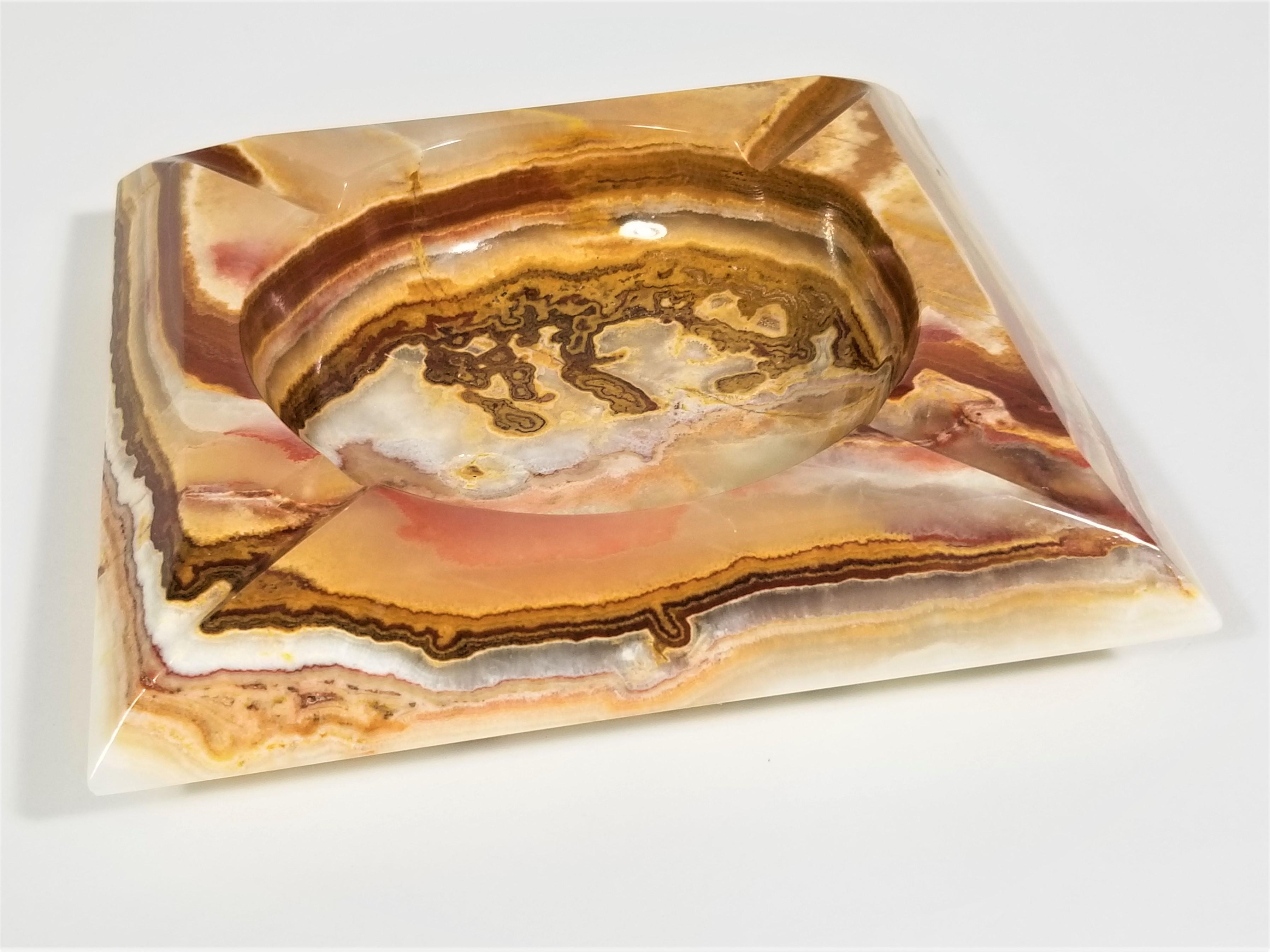 Marble Onyx Ashtray Midcentury 10