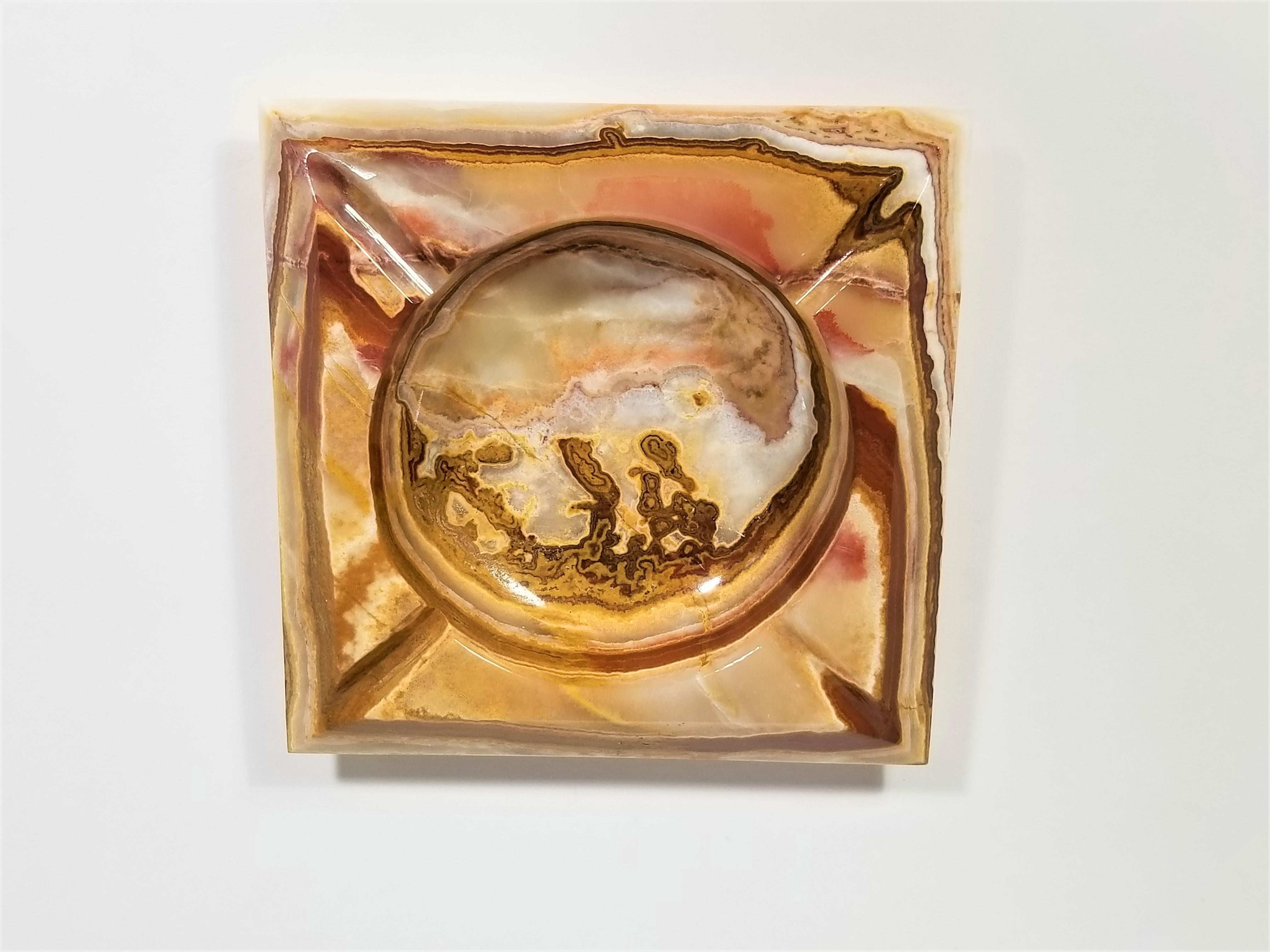 Marble Onyx Ashtray Midcentury 2