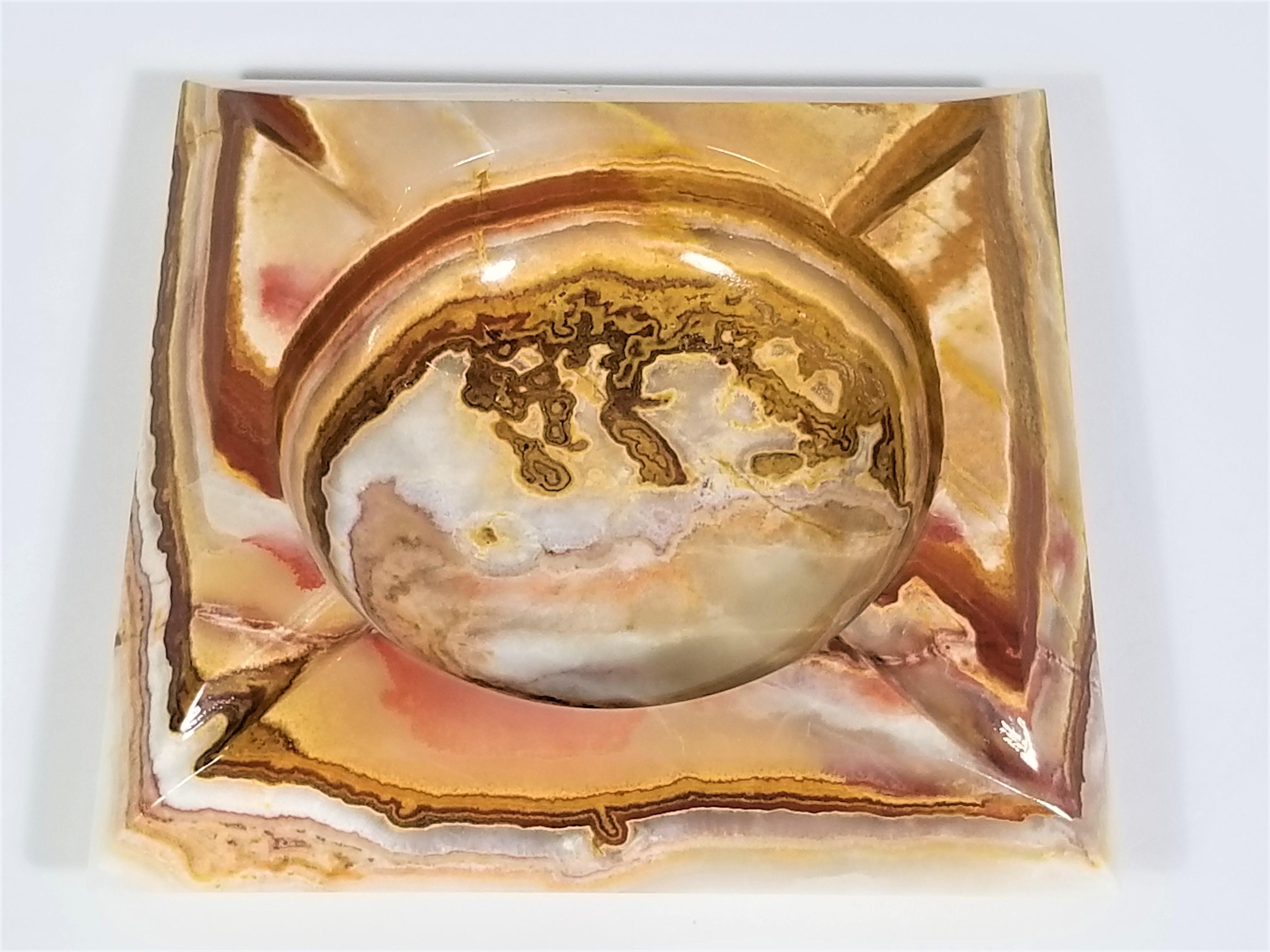Marble Onyx Ashtray Midcentury 3