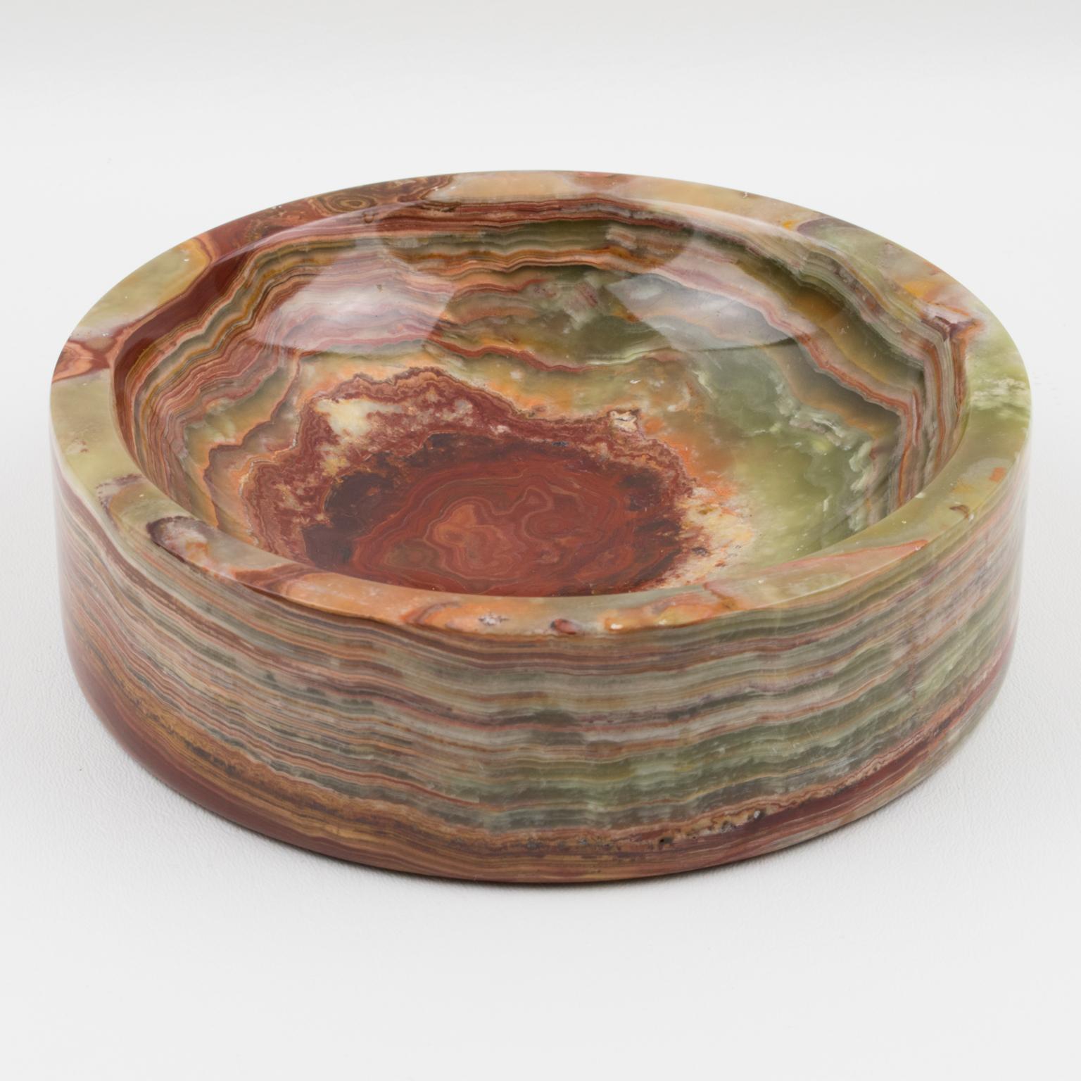 Italian Marble Onyx Stone Cigar Ashtray Desk Tidy Catchall