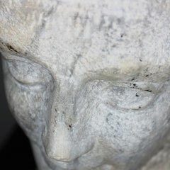 Busto figurato o statua di donna scolpita in marmo o alabastro, XIX secolo