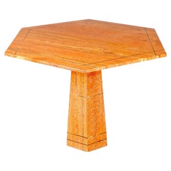 Table de salle à manger 4 personnes en marbre orange