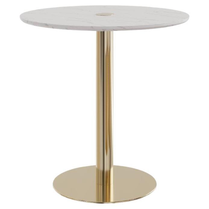 Marble Outdoor Round Dining Table with Metallic Structure For Sale