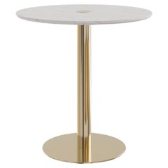 Marble Outdoor Round Dining Table with Metallic Structure