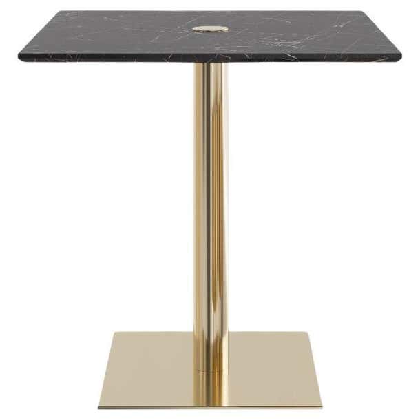 Outdoor Square Table with Metallic Structure and Marble Dining Top For ...