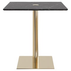 Marble Outdoor Square Dining Table with Metallic Structure