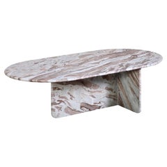 Antique Marble Oval Coffee Table