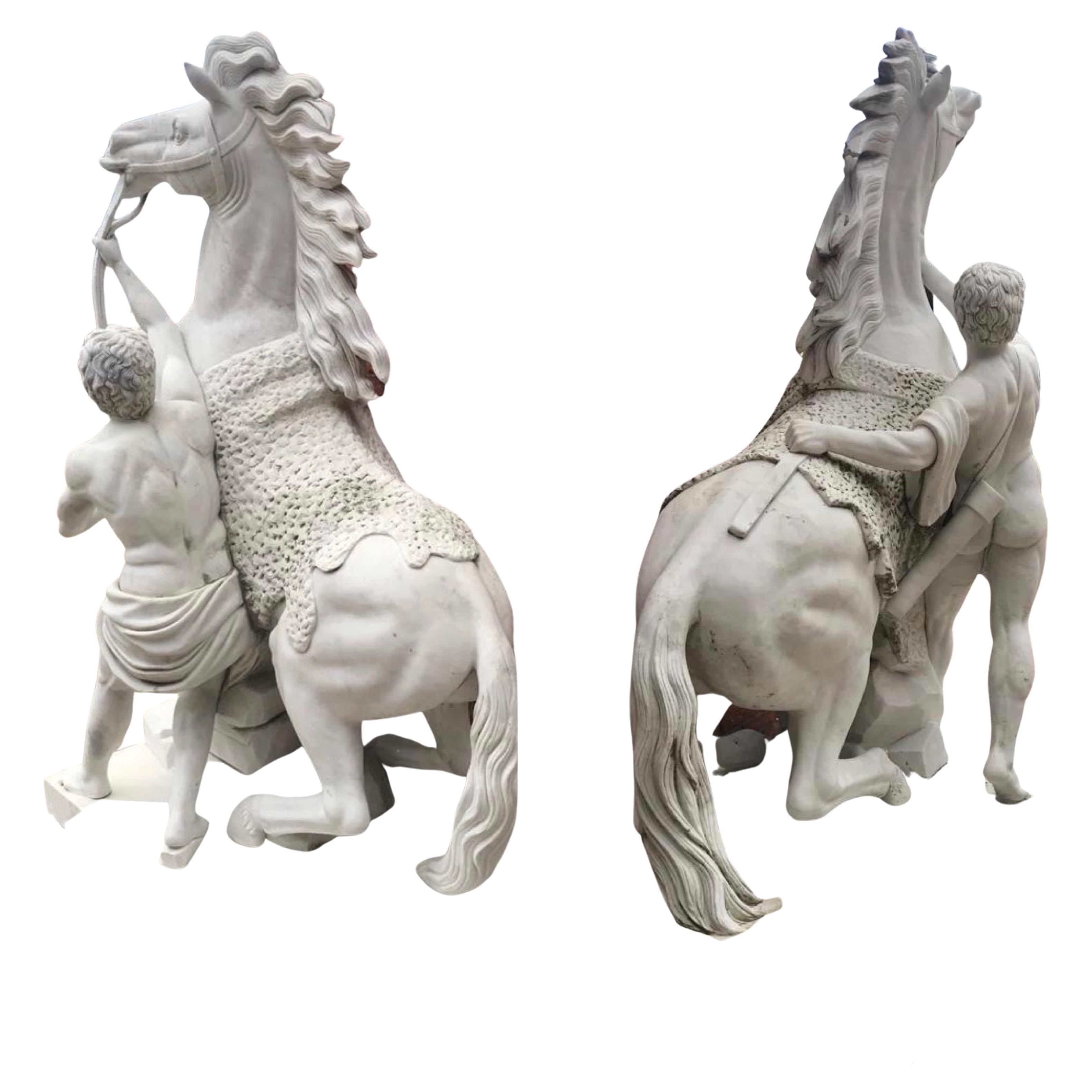 Italian Carrara Marble Marble Horses For Sale