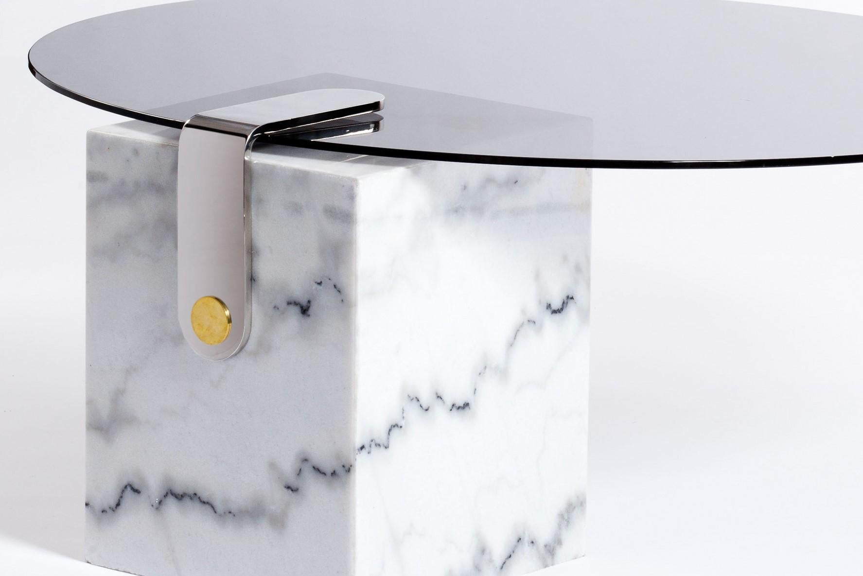 Table basse ronde en patch de marbre par Egg Designs Neuf - En vente à Geneve, CH