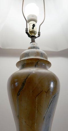 Marble Pattern Glass Vintage Ginger Jar Shaped Table Lamp