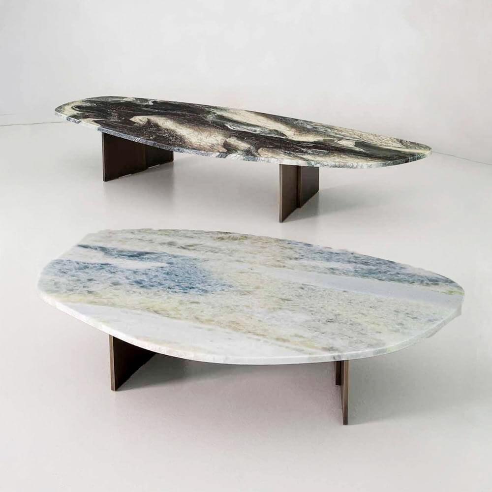italien Table basse moyenne Marble Pebble en vente
