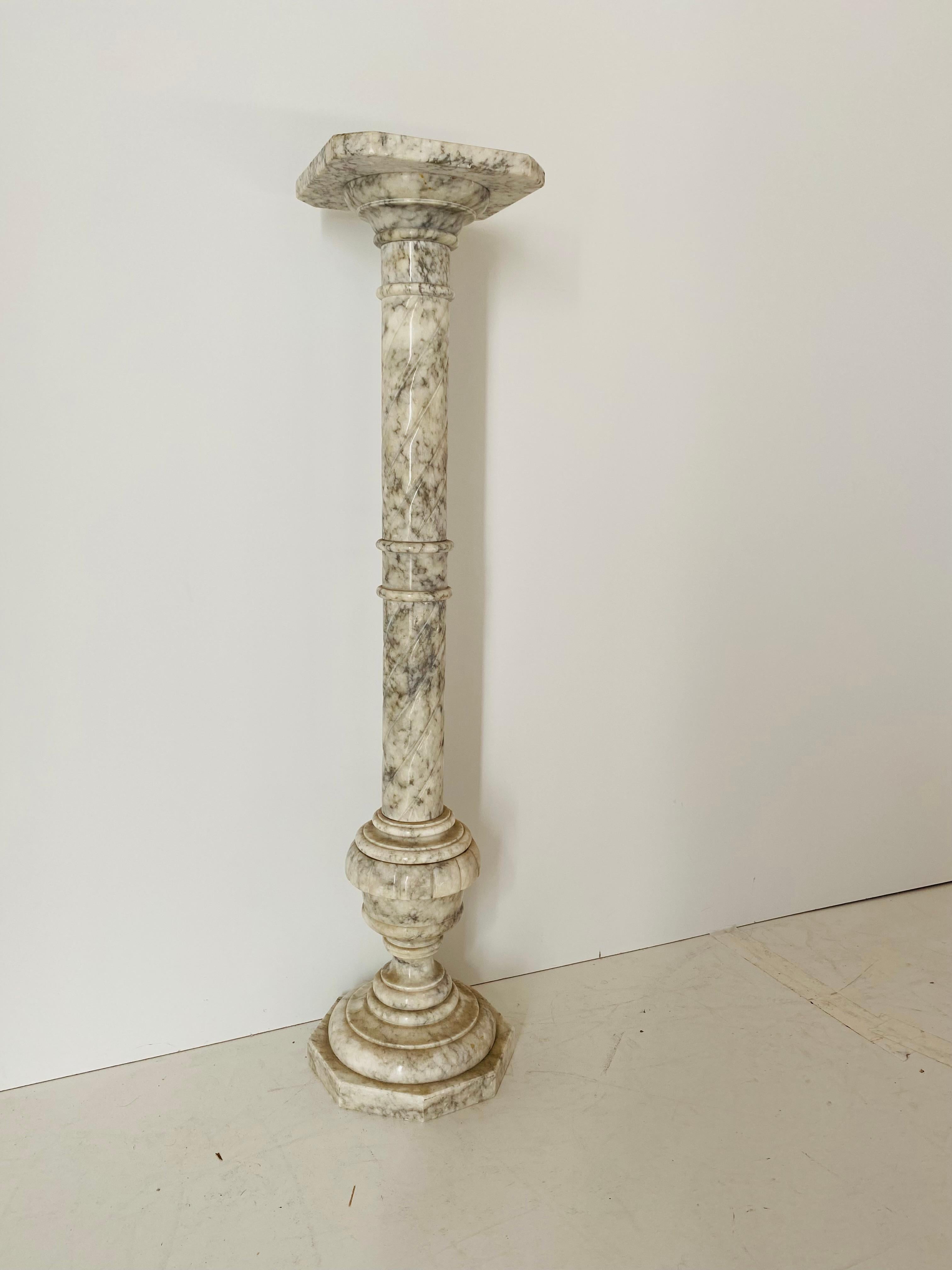 Italian Marble Pedestal, 1940s Italy