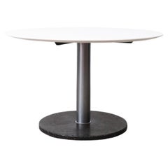 Marble Pedestal Dining Table with White Top