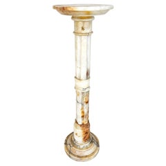 Marble Pedestal Display Stand Midcentury Neoclassical