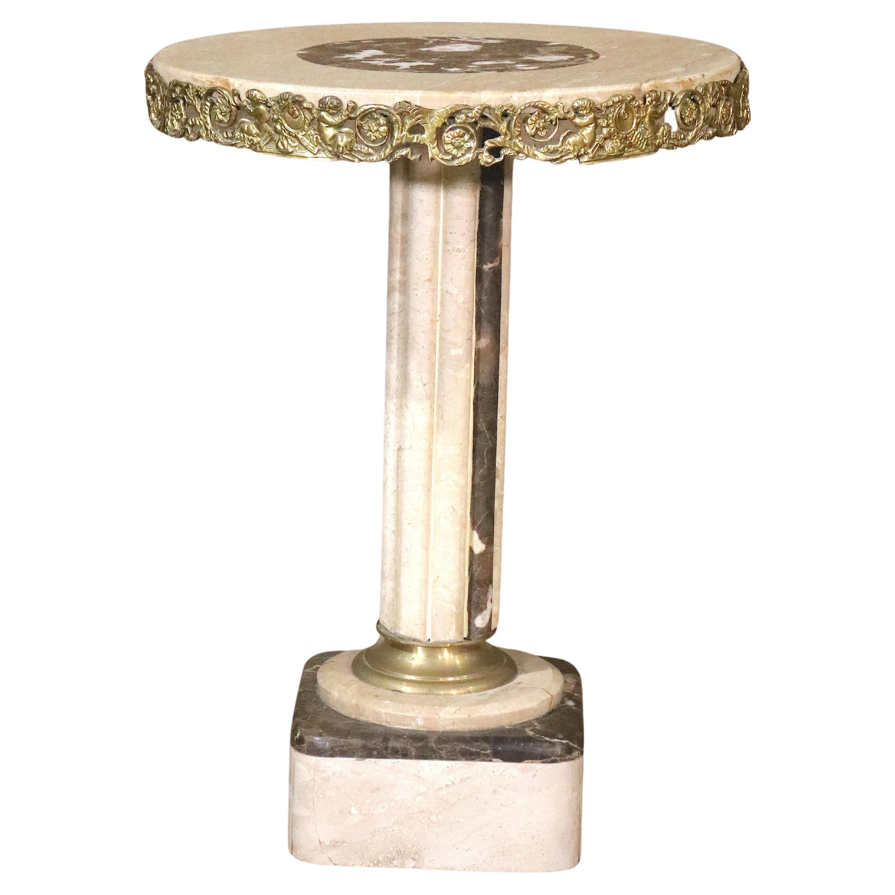 Marble Pedestal Table For Sale