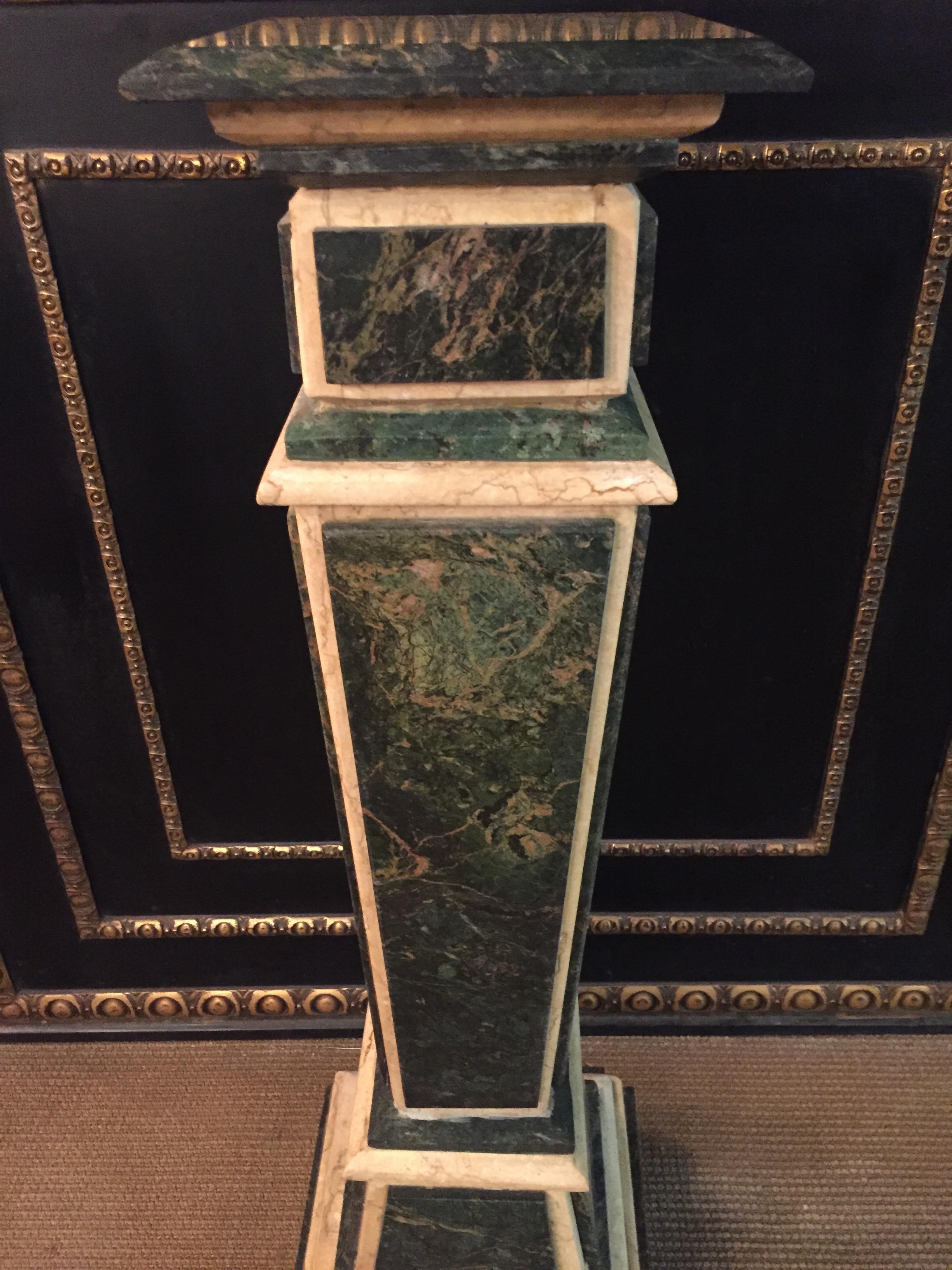 Hand-Crafted Marble Pillar Column in Louis Seize XV Style
