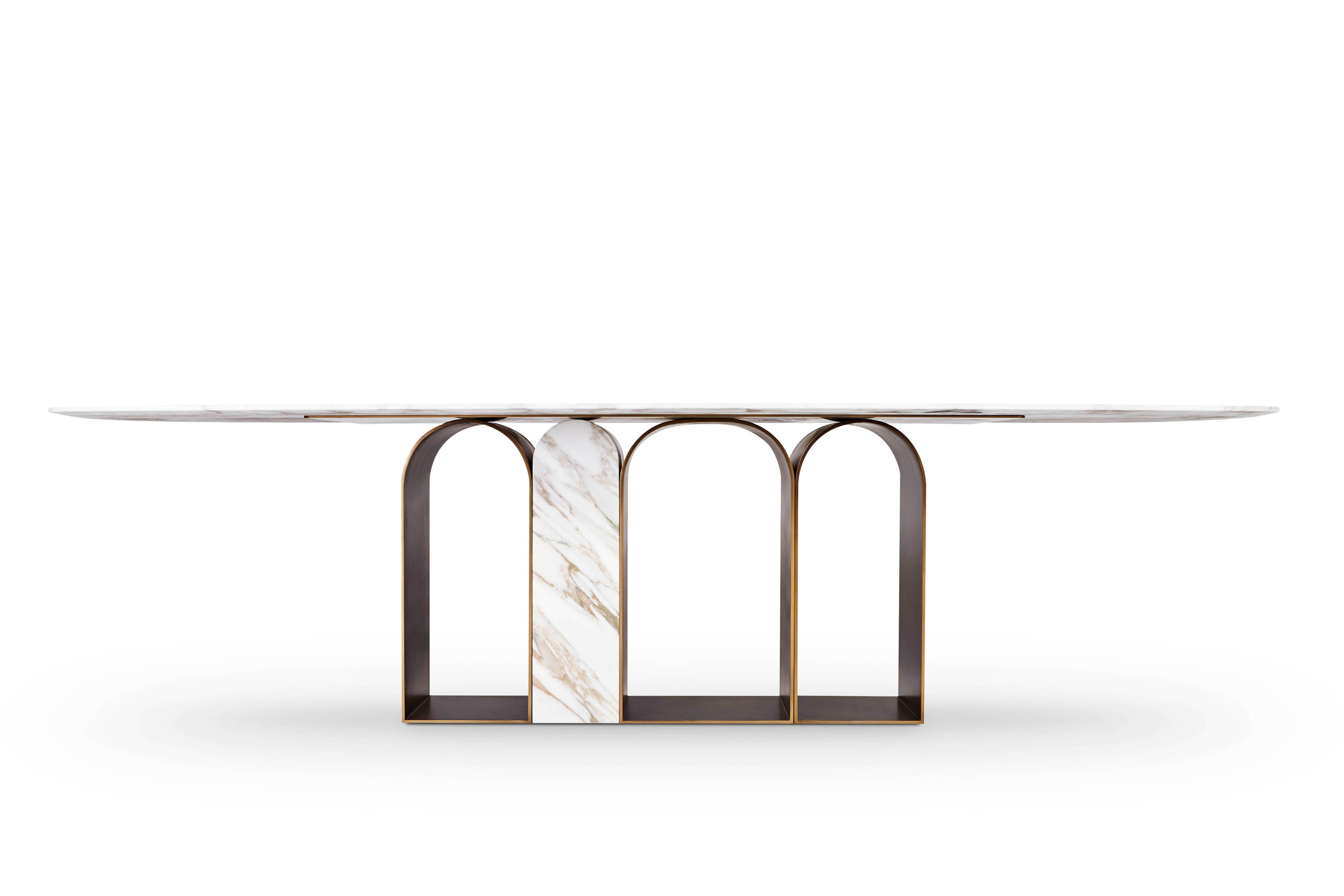 Moderne Table à manger « Planalto » en marbre, Giorgio Bonaguro en vente