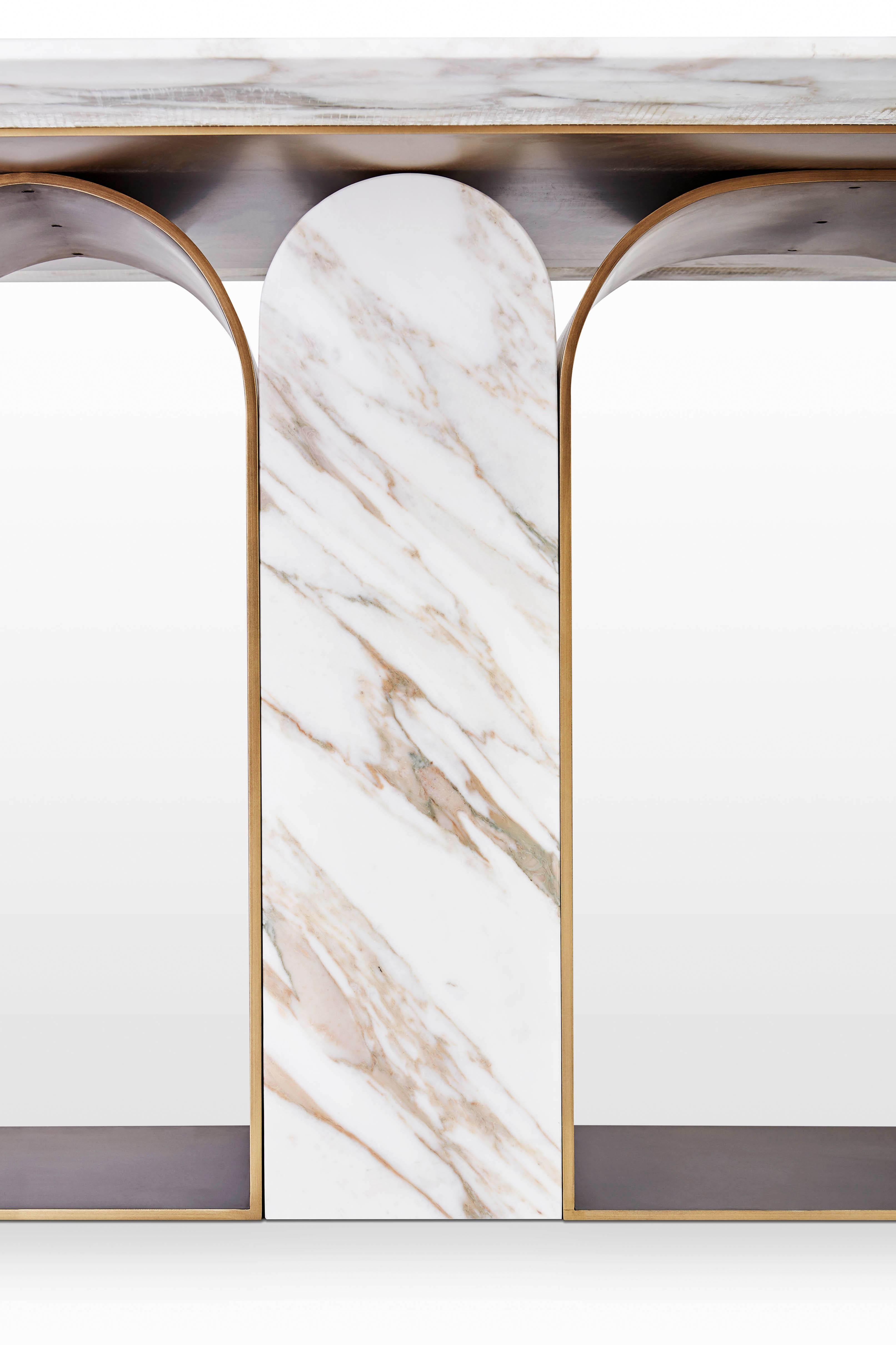 XXIe siècle et contemporain Table à manger « Planalto » en marbre, Giorgio Bonaguro en vente