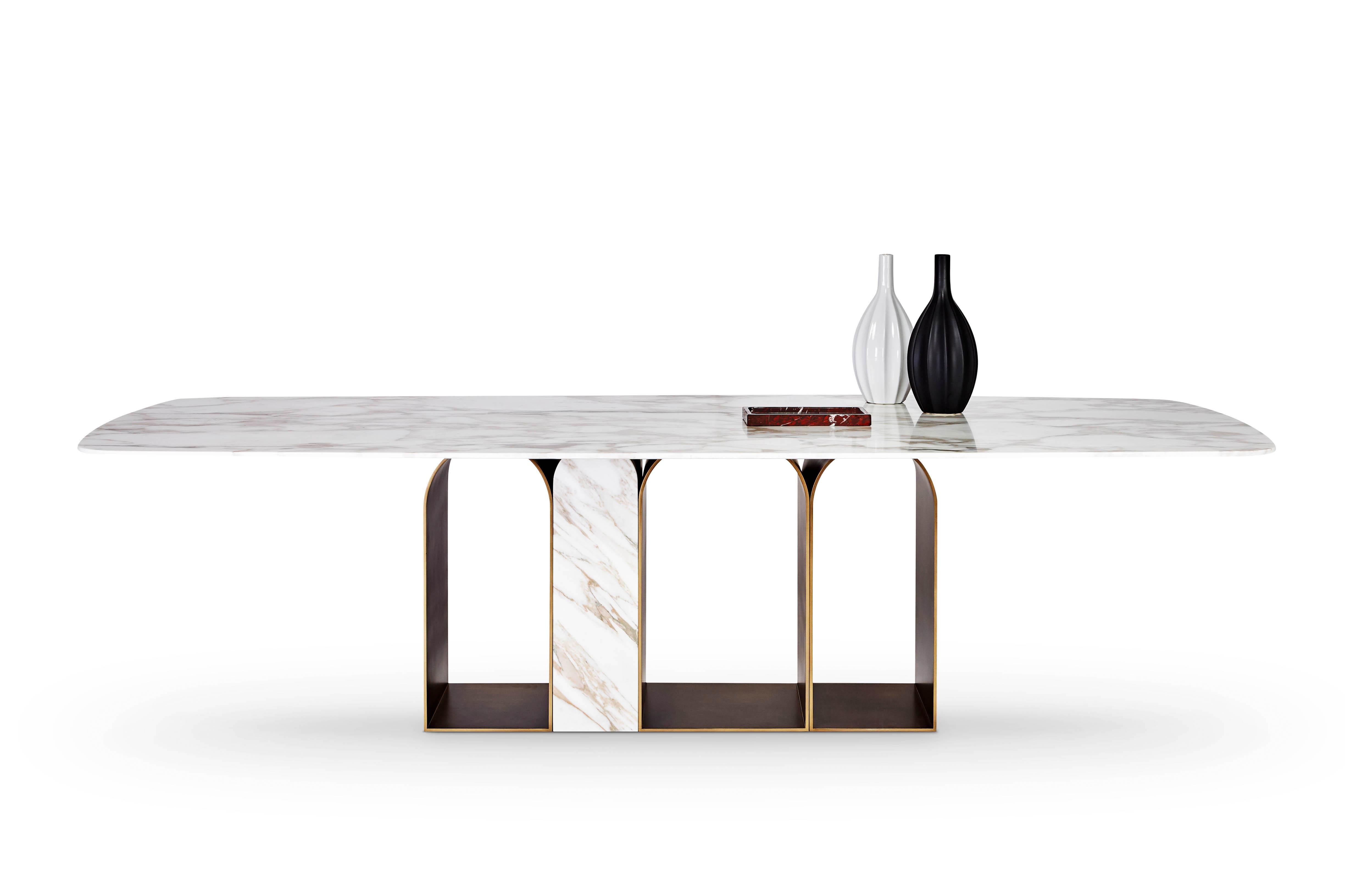Table à manger « Planalto » en marbre, Giorgio Bonaguro en vente 2