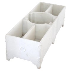 Marble Planter, Hand-Carved Garden Planter in White Marble