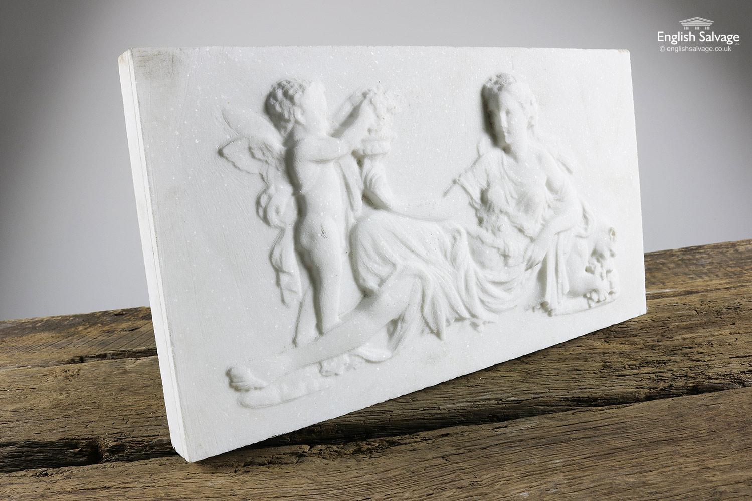 Marble Plaque Putto / Amorino & Cybele Scene, 20th Century In Good Condition For Sale In London, GB