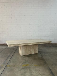 Marble plinth base coffee table
