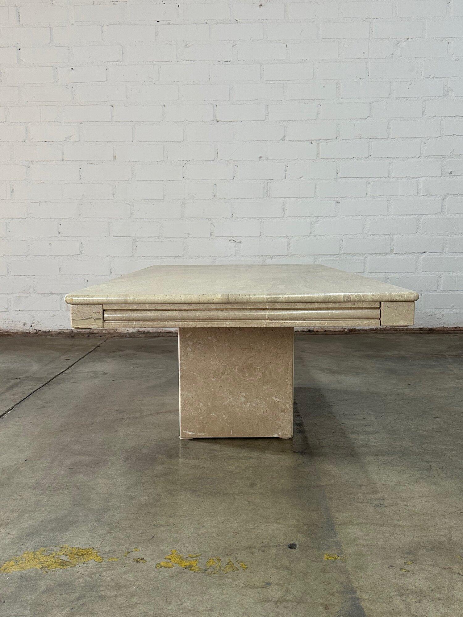 Marble plinth base coffee table In Excellent Condition In Los Angeles, CA