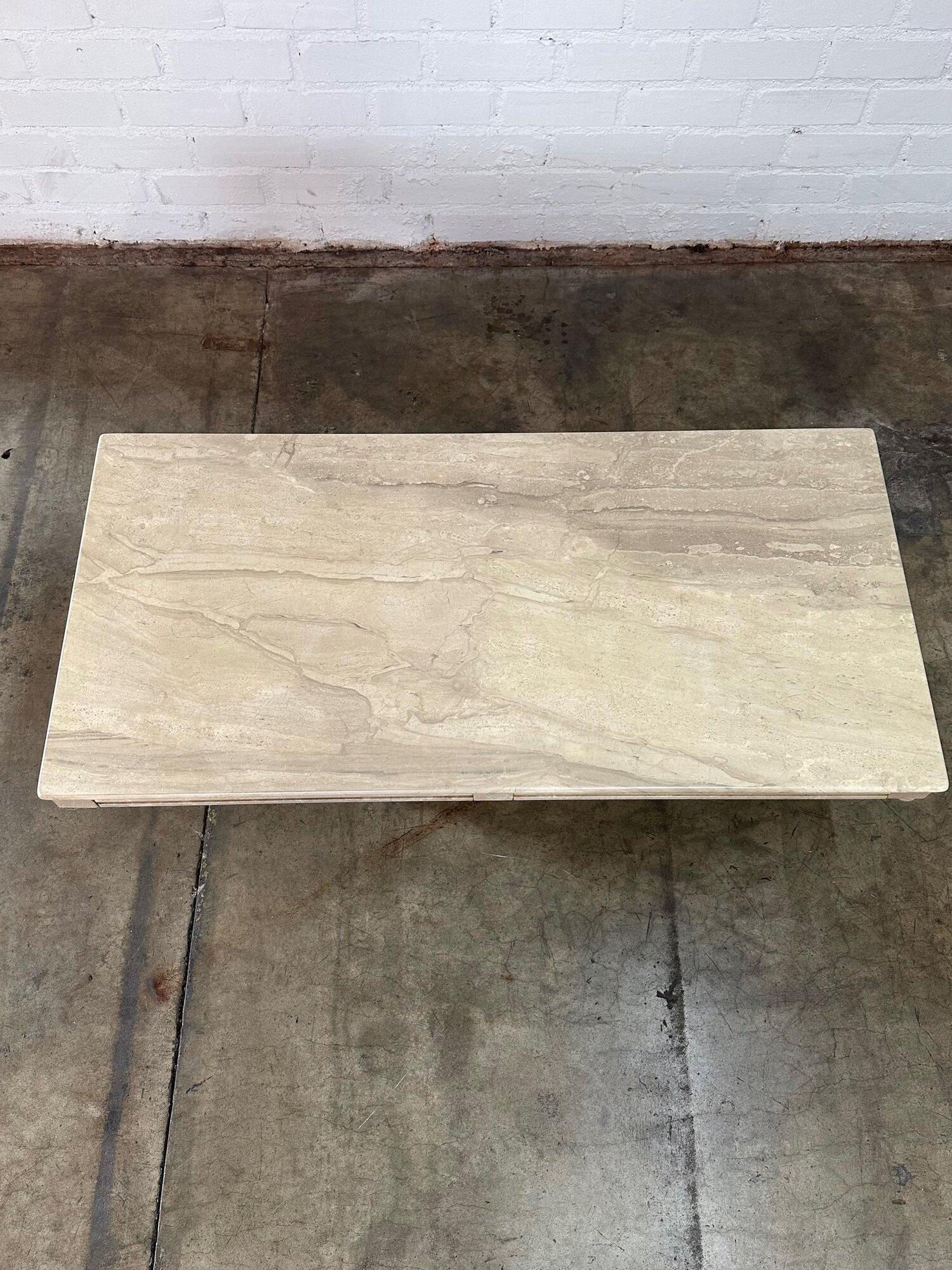 20th Century Marble plinth base coffee table