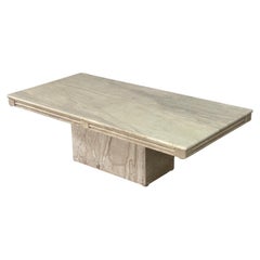 Marble plinth base coffee table