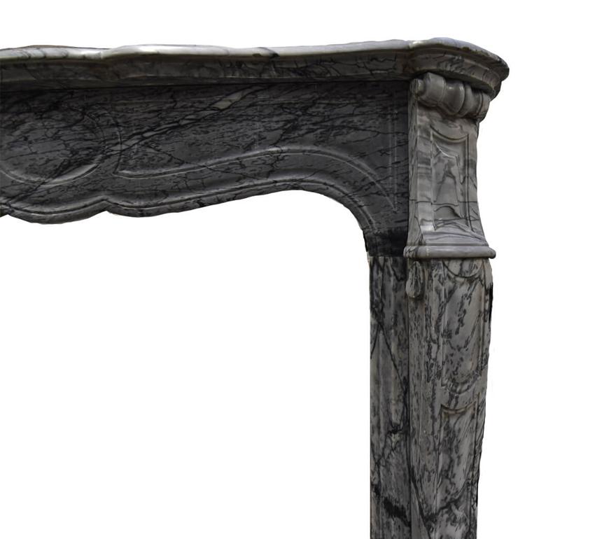 French Marble Pompadour Fireplace 19th Century For Sale