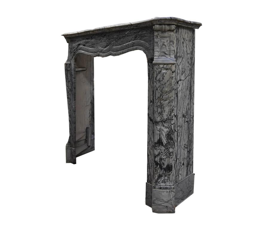 Mid-19th Century Marble Pompadour Fireplace 19th Century For Sale