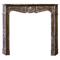 Antique Marble Pompadour fireplace mantel 19th Century