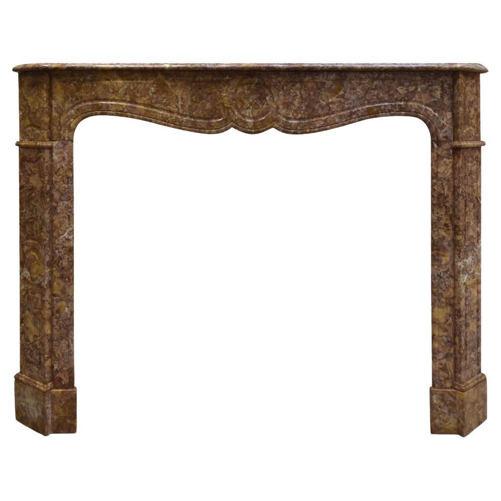 Marble Pompadour front fireplace mantel 19th Century For Sale