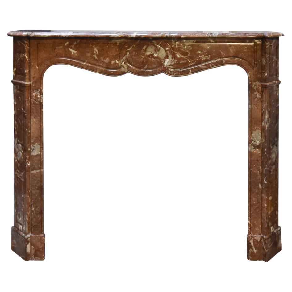 Marble Pompadour Front fireplace mantel 19th Century For Sale