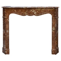 Marble Pompadour Front fireplace mantel 19th Century