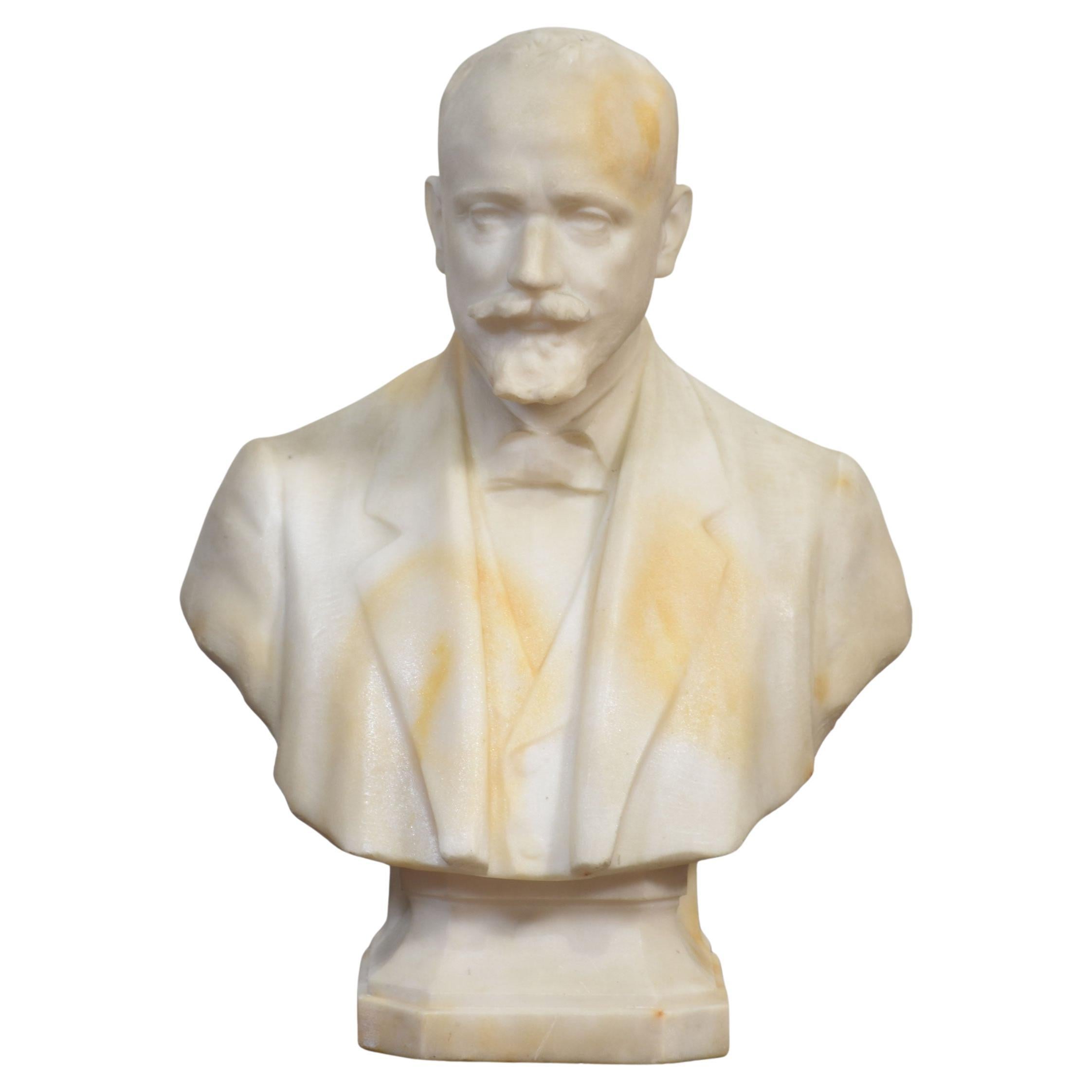 Marble Portrait Bust of a Gentleman For Sale