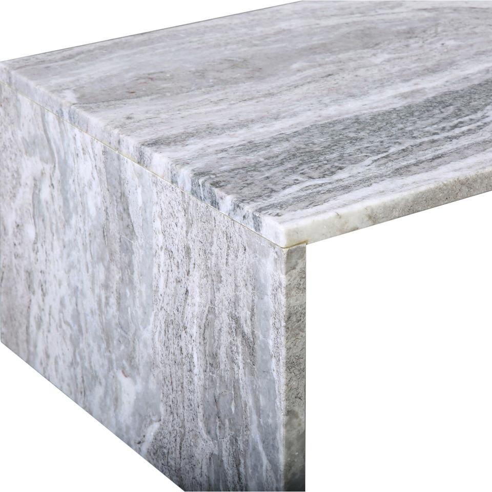Contemporary Marble Waterfall Edge Coffee Table For Sale