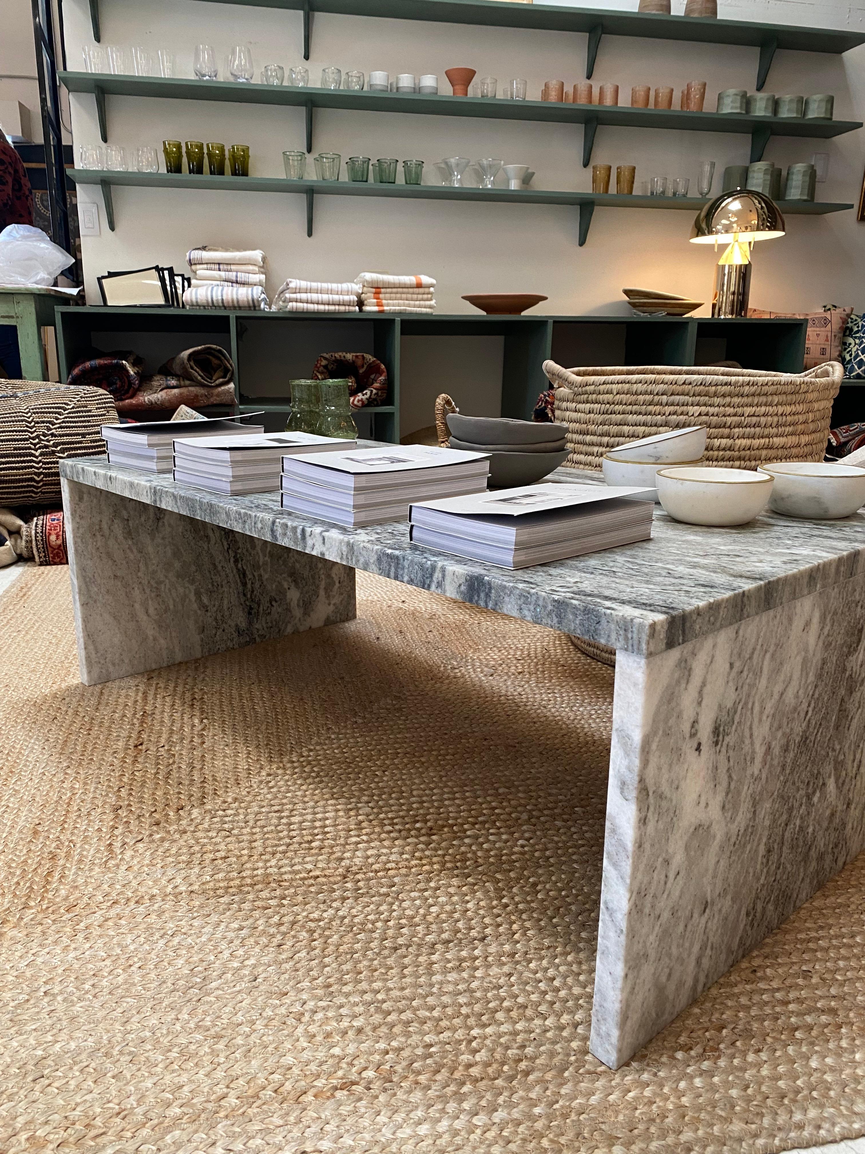 Marble Rectangular Coffee Table For Sale 2